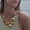 Halsband Sägen | Sagen Solar Golden Statement Necklace Gst11Nl