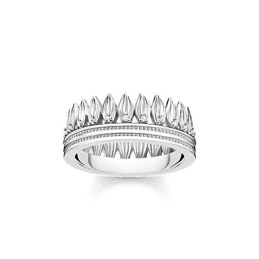 Ringar Thomas Sabo Smycken, Halsband | Thomas Sabo Ring Leaves Crown Silver Tr2282-051-14