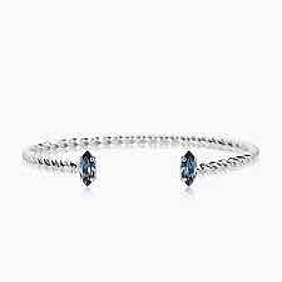 Armband Caroline Svedbom Smycken | Caroline Svedbom Petite Navette Bracelet / Denim Blue Guld