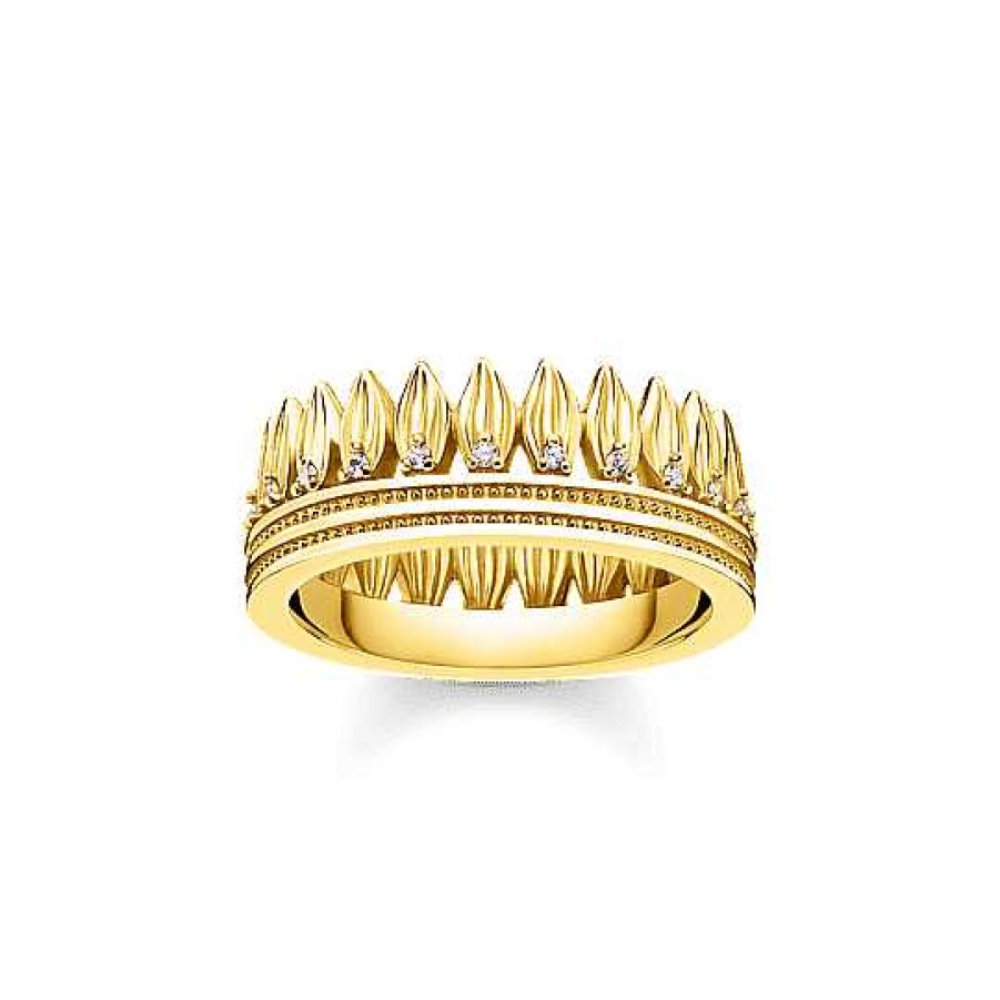 Ringar Thomas Sabo Smycken, Halsband | Thomas Sabo Ring Leaves Crown Gold Tr2282-414-14