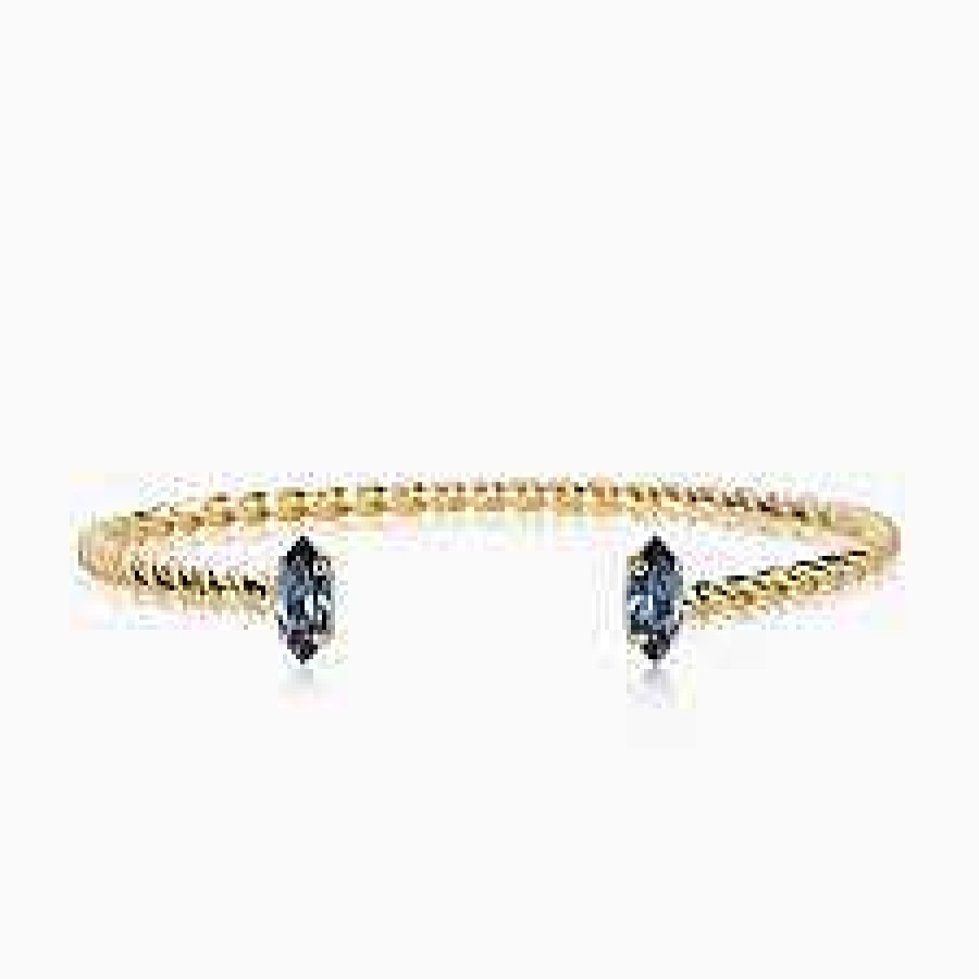 Armband Caroline Svedbom Smycken | Caroline Svedbom Petite Navette Bracelet / Denim Blue Guld