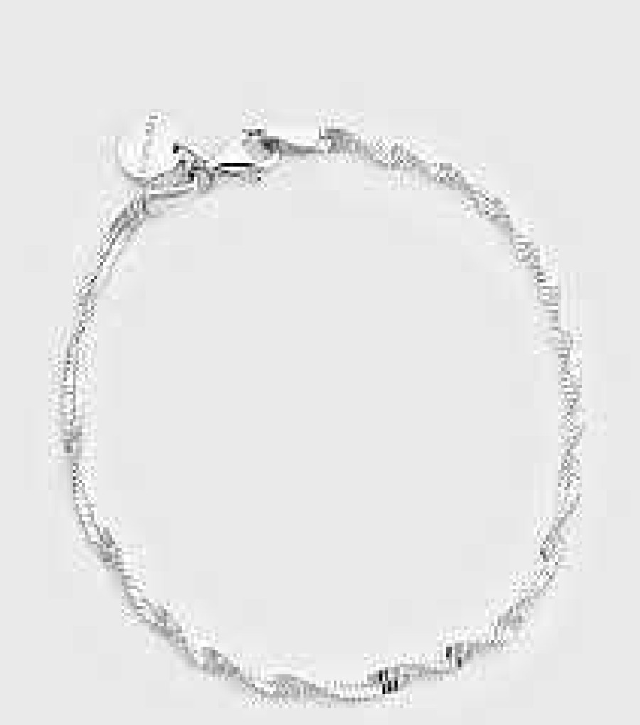 Armband Syster P Smycken | Syster P Herringbone Twisted Bracelet Silver