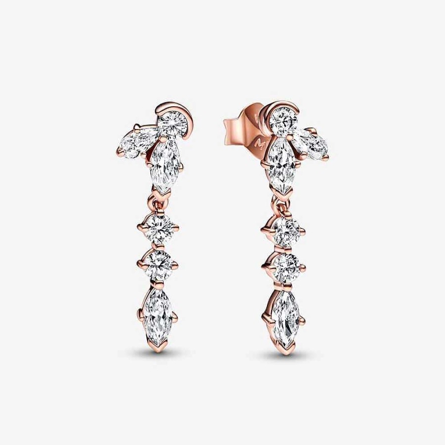 Orhangen Pandora smycken, Berlock, Ringar | Pandora Sparkling Herbarium Cluster Drop Earrings 282404C01