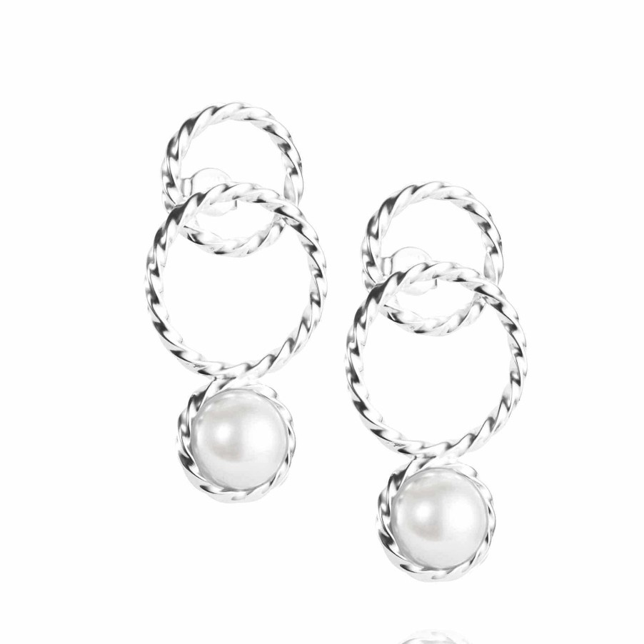 Orhangen Efva Attling Smycken, Örhängen, Ringar | Efva Attling Twisted Orbit Earrings - Pearl