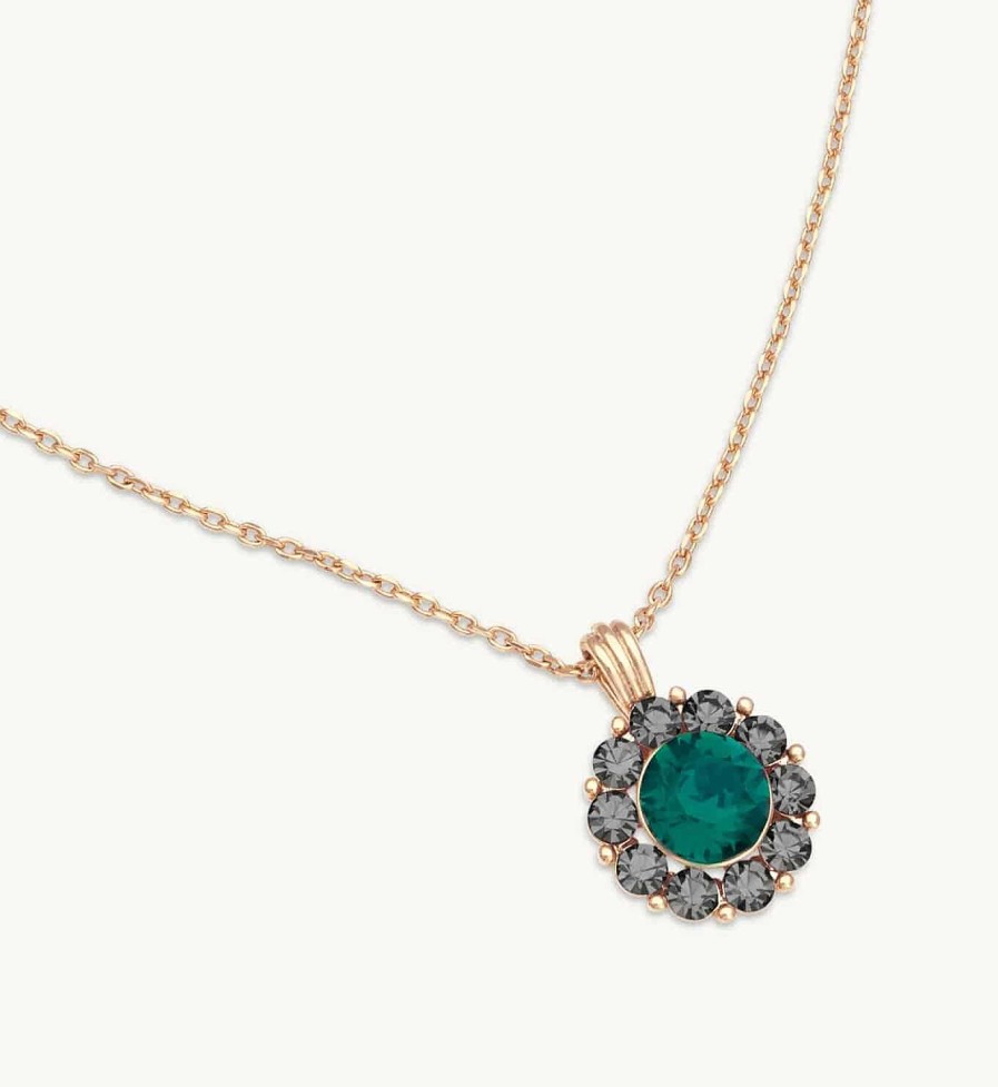 Halsband Lily and Rose Smycken | Lily And Rose Sofia Necklace Emerald / Black Diamond