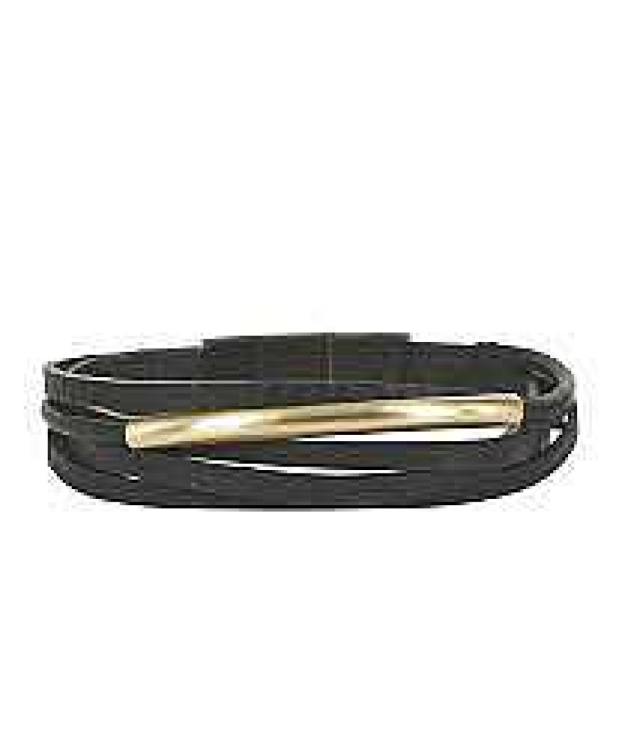 Armband Arock Smycken | Arock Andy Armband Svart Guld