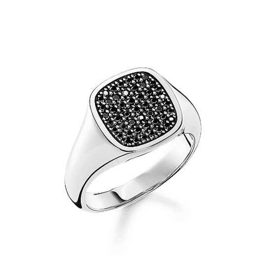 Ringar Thomas Sabo Smycken, Halsband | Thomas Sabo Ring With Black Stones Silver Tr2389-051-11