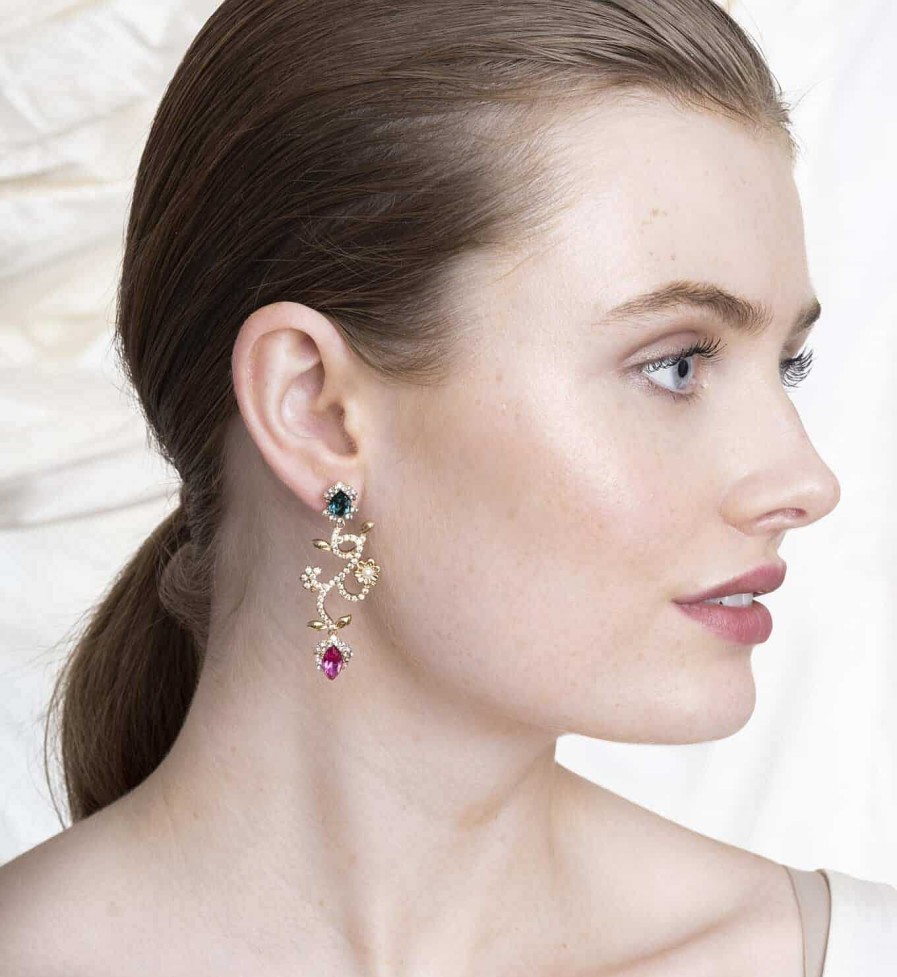 Orhangen Lily and Rose Smycken | Lily And Rose Camille Earrings Emerald Pink