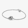 Armband Pandora smycken, Berlock, Ringar | Pandora Signature Sammanflatat Kedjearmband Med Paveinfattade Stenar 592742C01