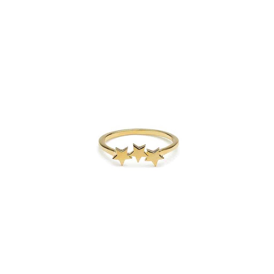 Ringar Syster P Smycken | Syster P Snap Ring Plain Triple Star Gold